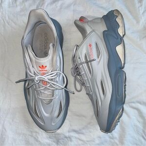 Adidas US Men’s 11 Grey Synthetic Leather Ozweego Celox Dash Lace Up Sneakers